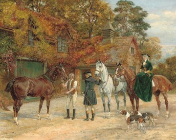 cambiar caballos Heywood Hardy caza Pinturas al óleo